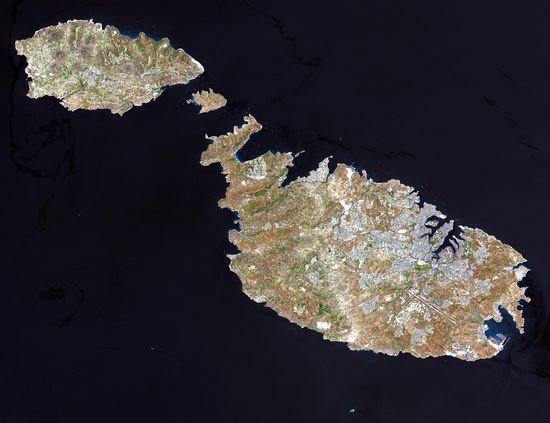 Malta vista da satellite